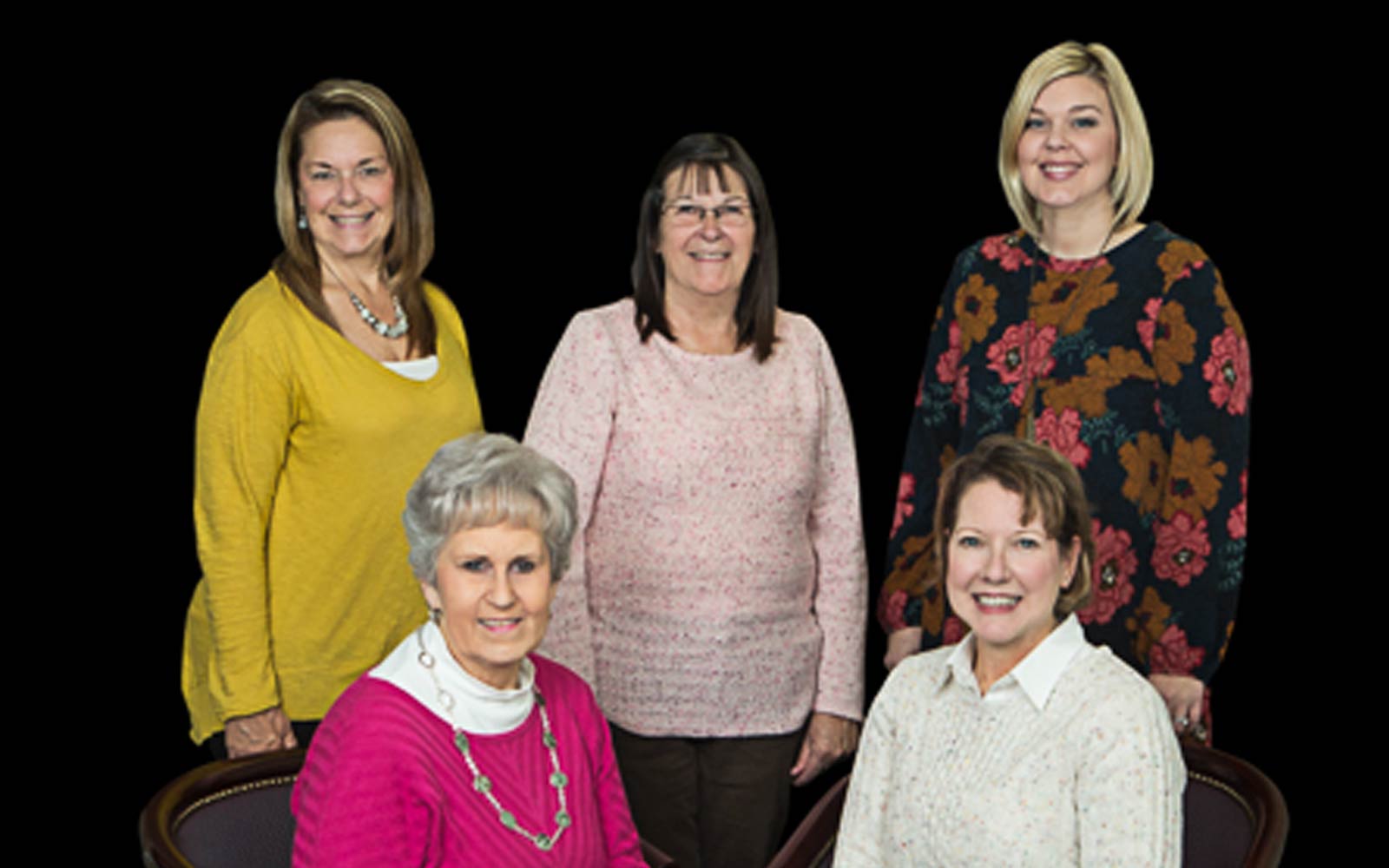 Row 1 - Sandra Hill, Karen Prendergast Row 2 - Laura Templin, Kim Hollifield, Casey Riley (L to R)